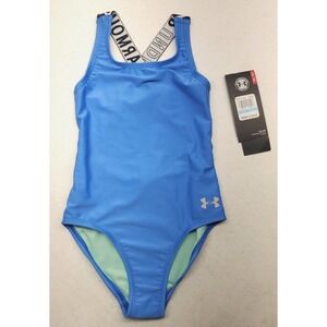 Under Armour UA Girl's Racer 1 Piece Racerback Swimsuit Light Blue‎ Size 5 NWT